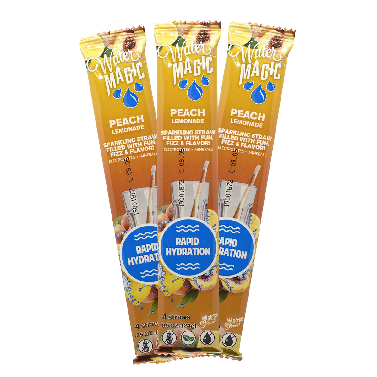 Water Magic – Pack de 4 popotes sabor Peach Lemonade