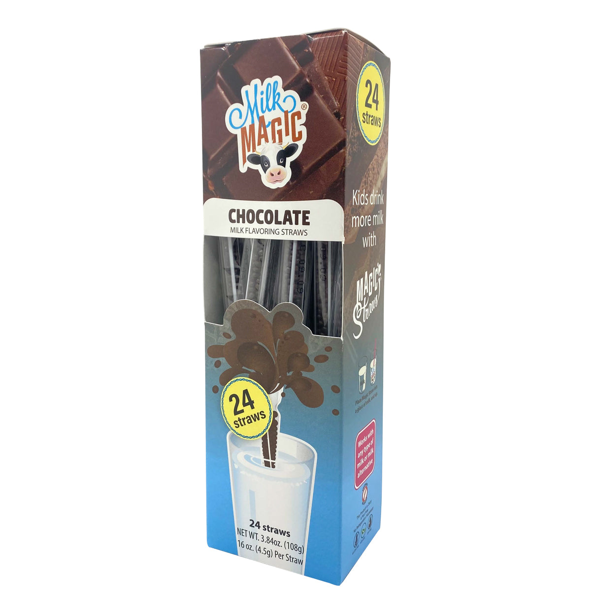 Milky Sip – Caja con 24 popotes sabor Chocolate