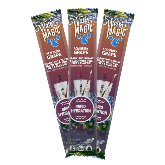 Water Magic – Pack de 4 popotes sabor Açaí Berry