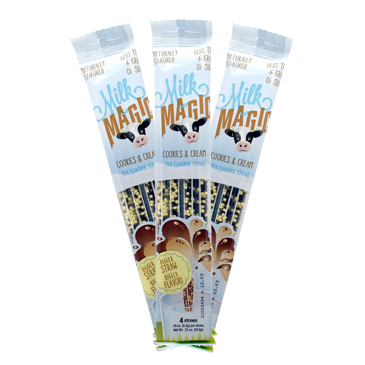 Milky Sip – Pack de 3 paquetes con 4 popotes sabor Cookies & Cream