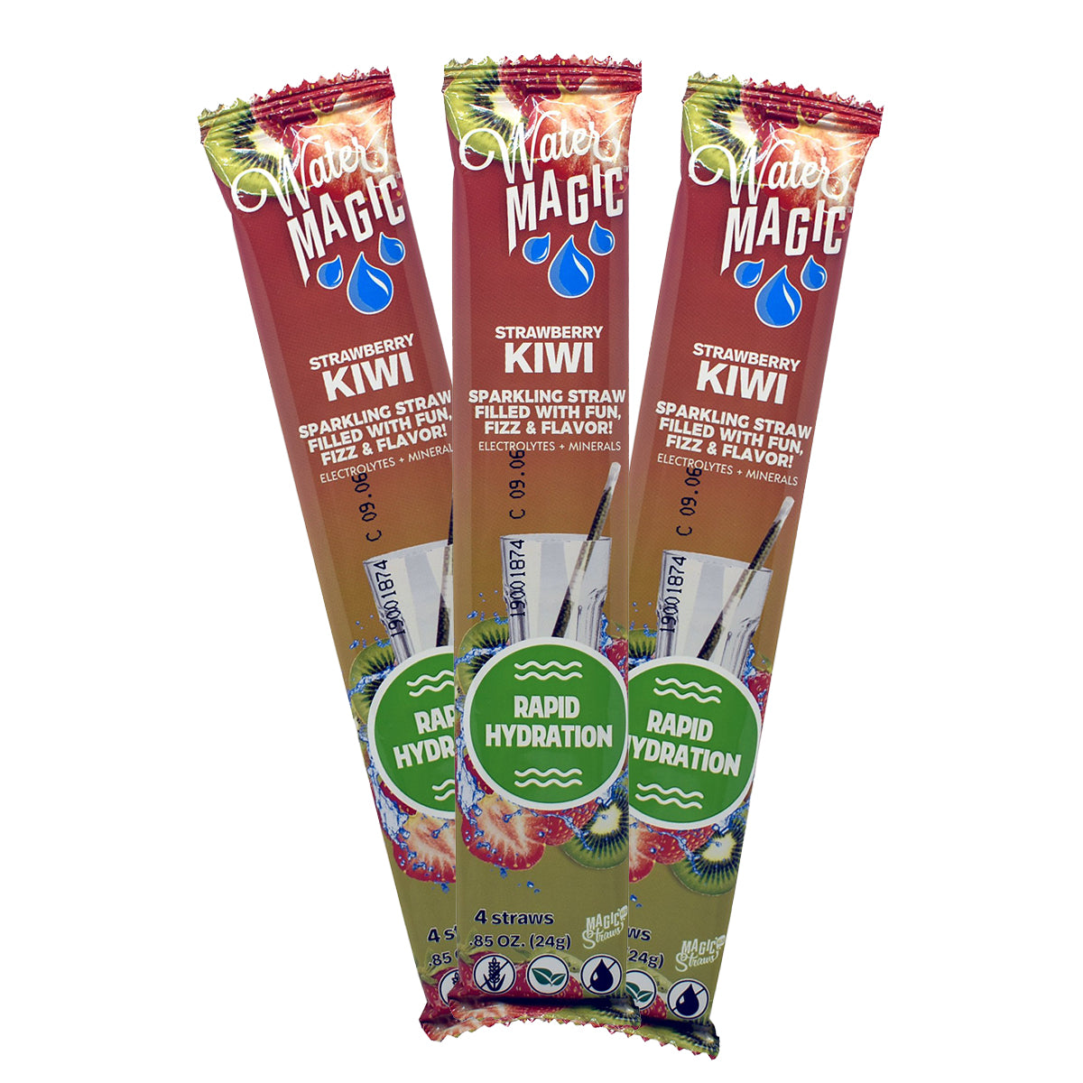 Water Magic – Pack de 4 popotes sabor Strawberry Kiwi