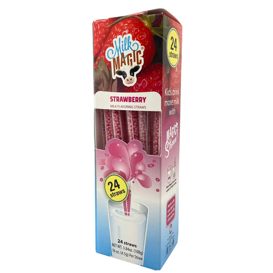 Milky Sip – Caja con 24 popotes sabor Fresa